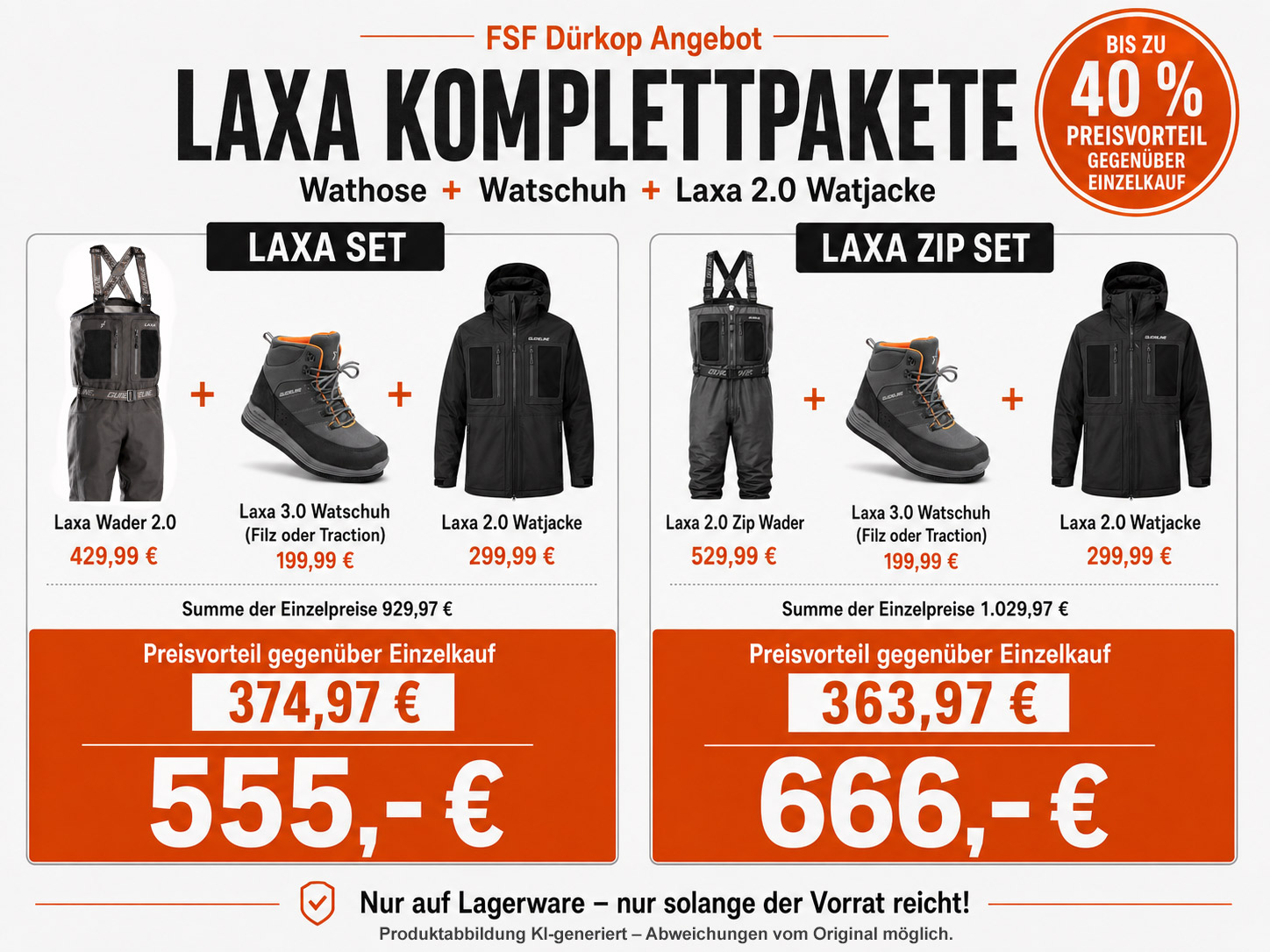 Guideline Laxa Komplettpakete – Laxa Set 555 Euro und Laxa ZIP Set 666 Euro