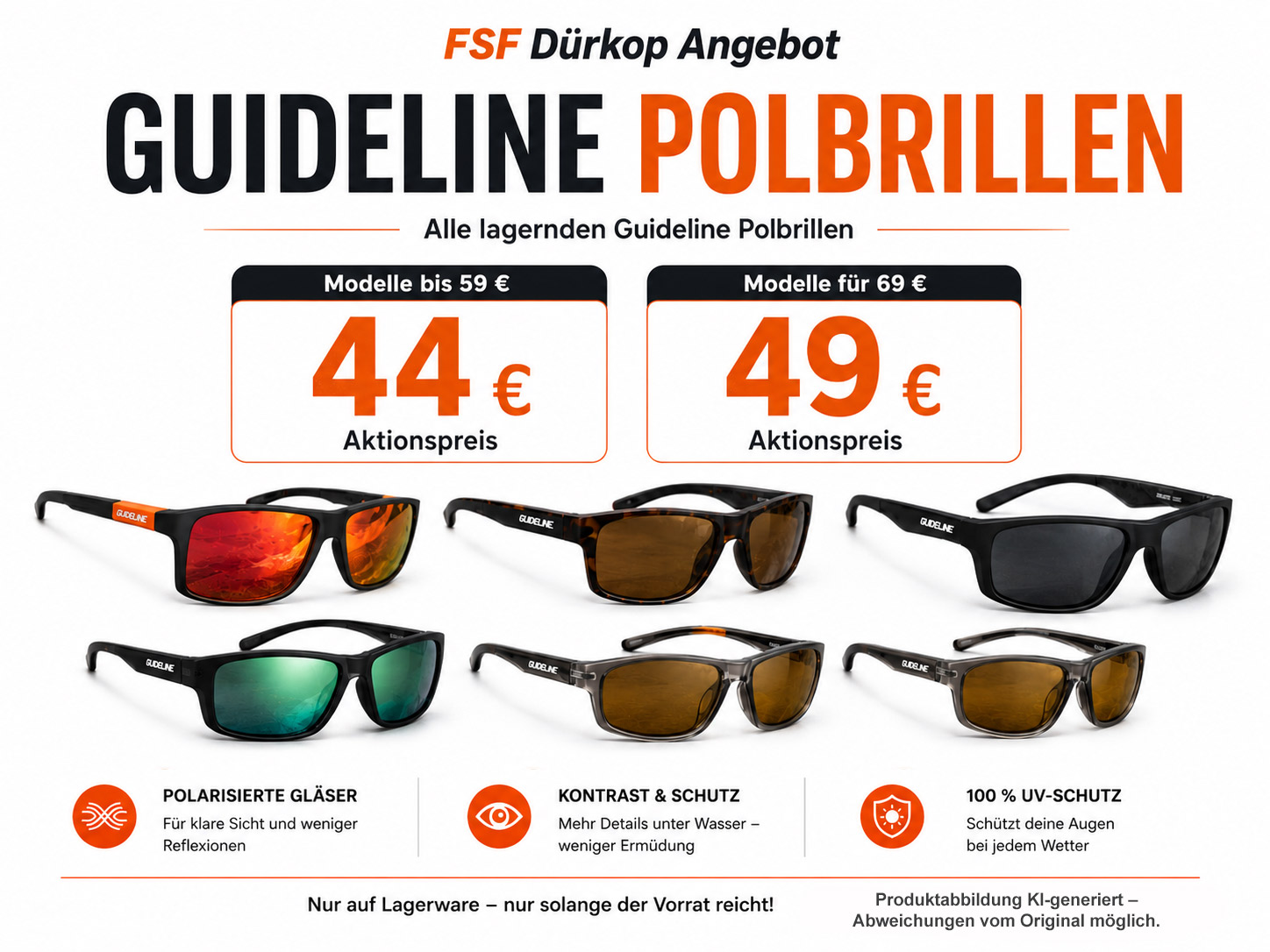 Guideline Polbrillen – Aktionspreise 44 Euro und 49 Euro